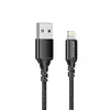 USB кабель BOROFONE BX54 Ultra Bright Lightning 8-pin, 1м, 2.4A, нейлон (черный)
