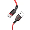 USB кабель BOROFONE BX63 Charming Type-C, 1м, 3A, силикон (красный)
