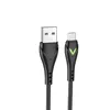 USB кабель BOROFONE BX65 Bright MicroUSB, 1м, 2.4A, TPE, LED (черный)