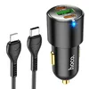 АЗУ HOCO NZ6 1хUSB, 3A, 2xUSB-C, PD45W, QC3.0 + USB-C кабель Lightning 8-pin, 1м (черный)