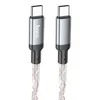 USB-C кабель HOCO U112 Shine Type-C, 3А, PD60W, 1м, TPE, LED (прозрачный)