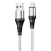 USB кабель HOCO X50 Excellent Lightning 8-pin, 2.4А, 1м, нейлон (серый)