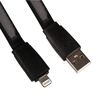 USB кабель "LP" для Apple iPhone/iPad Lightning 8-pin плоский широкий (черный/коробка)