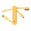 USB кабель "LP" 3 в 1 карманный оранжевый (micro USB/Apple Lightning 8-pin/Apple 30 pin)