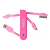 USB кабель "LP" 3 в 1 карманный розовый (micro USB/Apple Lightning 8-pin/Apple 30 pin)