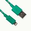 USB кабель "LP" для Apple iPhone/iPad Lightning 8-pin в оплетке (зеленый/европакет)