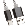 USB кабель "LP" USB Type-C витая пара с металлическими разъемами 1м. (белый с черным/европакет)