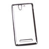 Силиконовый чехол "LP" для Sony Xperia C3 TPU (прозрачный с черной хром рамкой)
