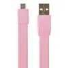 USB кабель "LP" Micro USB "плоский браслет" (розовый/европакет)