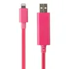 LED USB Дата-кабель "Lightning Dock" для Apple Lightning 8-pin (розовый/коробка)