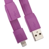 USB кабель "LP" для Apple iPhone/iPad Lightning 8-pin плоский "браслет" (сиреневый/европакет)
