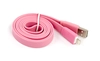 USB кабель "LP" для Apple iPhone/iPad Lightning 8-pin плоский широкий (розовый/европакет)
