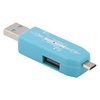 USB/Micro USB OTG Картридер "LP" слоты Micro SD/USB (голубой/коробка)