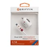 АЗУ "Griffin" 2,1 А с двумя USB выходами + кабель Micro USB 2015 (белое/коробка)