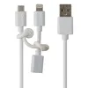 USB Дата-кабель "Belkin" 2 в 1 Apple Lightning 8-pin/Micro USB (F8J080bt03-WHT) (белый/коробка)