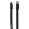 USB Дата-кабель для Apple Lightning 8-pin плоский "линейка см. ft" 1,2 метра (черный/европакет)