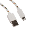 USB кабель "LP" для Apple iPhone/iPad Lightning 8-pin в оплетке (белый/коробка)