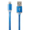 USB Дата-кабель "High Speed Fashion Cable" Apple Lightning 8-pin плоский в оплетке 1 м. (синий)