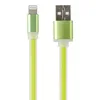 USB Дата-кабель "Cable" Apple Lightning 8-pin плоский мягкий силикон 1 м. (зеленый)