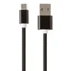 USB кабель "LP" Micro USB оплетка и металл. разъемы в катушке 1,5метра (черный)