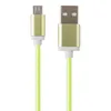 USB кабель "LP" Micro USB оплетка и металл. разъемы в катушке 1,5метра (зеленый)