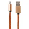 USB Дата-кабель Micro USB в джинсовой оплетке (оранжевый/коробка)