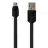 USB Дата-кабель "РЕМАКС" Fishbone Micro USB 1 метр плоский пластиковые разьемы (черный)