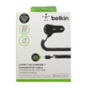АЗУ "Belkin" 2.1A с двумя USB выходами + USB кабель для Apple Lightning 8-pin пружина (черный/коробка)