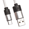 USB кабель "LP" Micro USB круглый soft touch металлические разъемы (белый/европакет)