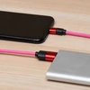 USB кабель "LP" Micro USB круглый soft touch металлические разъемы (розовый/европакет)