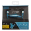 Bluetooth гарнитура BT-12 вставные наушники (голубая/коробка)