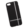 Силиконовая крышка "LP" для iPhone 8/7 (черная/белые пересекающиеся строчки/европакет)