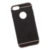 Силиконовая крышка "LP" для iPhone 8/7 (черная кожа крокодила/бежевая рамка/европакет)