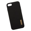 Силиконовая крышка "LP" для iPhone 8/7 (черная/золотая вставка/европакет)
