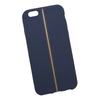 Силиконовая крышка "LP" для iPhone 6/6s (синяя/золотая вертикальная строчка/европакет)