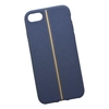 Силиконовая крышка "LP" для iPhone 8/7 (синяя/золотая вертикальная строчка/европакет)