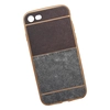 Силиконовая крышка "LP" для iPhone 8/7 (коричневая и светло-серая кожа/золотая рамка/европакет)