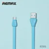 USB Дата-кабель "РЕМАКС" Martin 028i Micro USB 1 метр плоский пластиковые разьемы (голубой)