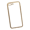 Силиконовый чехол "LP" для iPhone 8 Plus/7 Plus TPU (прозрачный с золотой хром рамкой) европакет