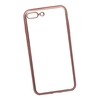 Силиконовый чехол "LP" для iPhone 8 Plus/7 Plus TPU (прозрачный с розовой хром рамкой, европакет)