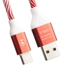 USB кабель "LP" USB Type-C "Волны" (красный/белый/европакет)
