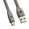 USB кабель REMAX RC-043m Knight MicroUSB, LED, 1м, TPE (черный)