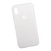 Защитная крышка для iPhone X/Xs с металлическим яблоком (серебристая/европакет)