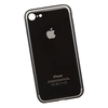 Силиконовый чехол для iPhone SE 2/8/7 TPU зеркальный глянец с яблоком (черный)