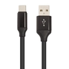 USB кабель "LP" USB Type-C круглый soft touch металлические разъемы 1,2метра (черный/коробка)