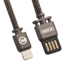 USB кабель WK Master WDC-030i Lightning 8-pin, 1м, металл (черный)