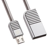 USB кабель WK Lion WDC-026m MicroUSB, 2.4A, 1м, металл (серебряный)