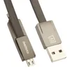 USB кабель REMAX RC-042t Strive MicroUSB/Lightning 8-pin, 1м, силикон (черный)