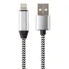 USB кабель Multi-Function GLJ18 с выходом на наушники Lightning 8-pin металл (серебро/коробка)