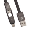 USB кабель WK Yiri WDC-014t Lightning 8-pin/MicroUSB, 1м, TPE (черный)